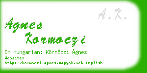 agnes kormoczi business card